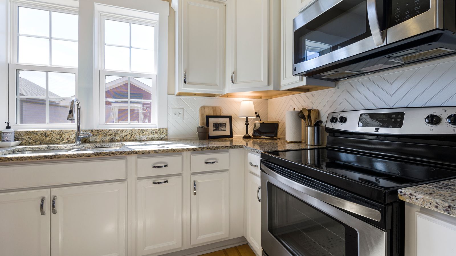 Stainless steel kitchen appliance interior showing durable brushed metal surface
