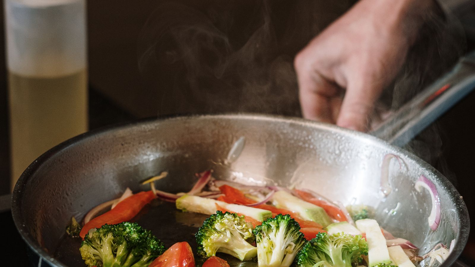Fresh vegetables and plant-based ingredients prepared for air frying
