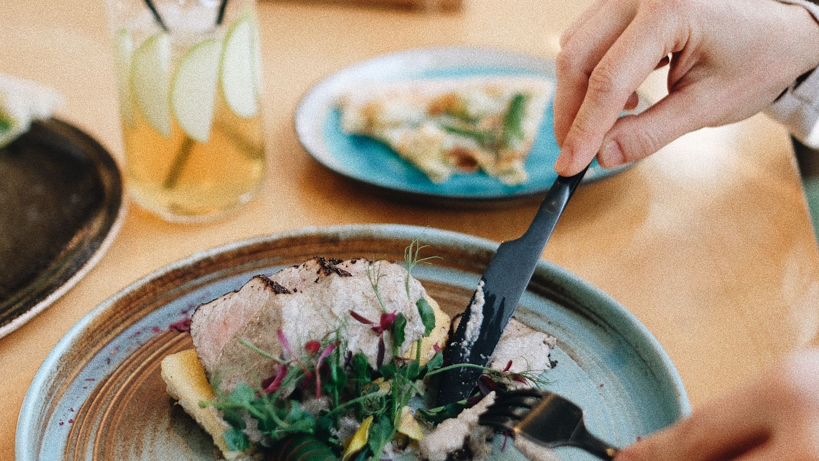 Single-serving air-fried meal plated for one person