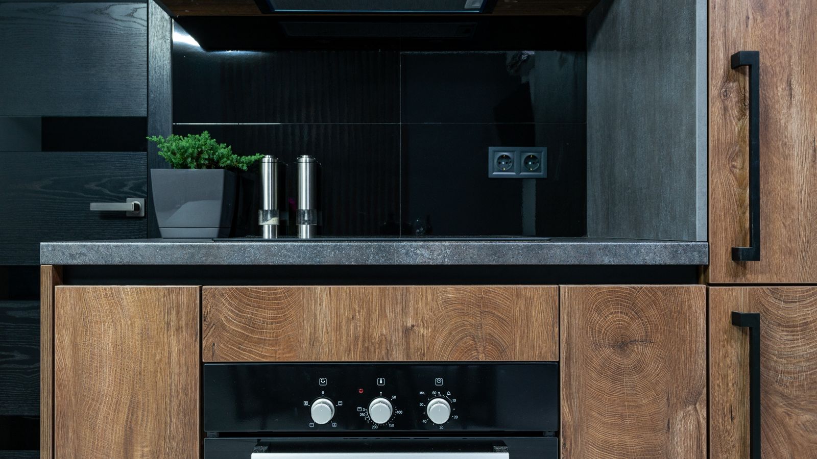 Kitchen counter arranged with multiple cooking appliances for efficient meal prep