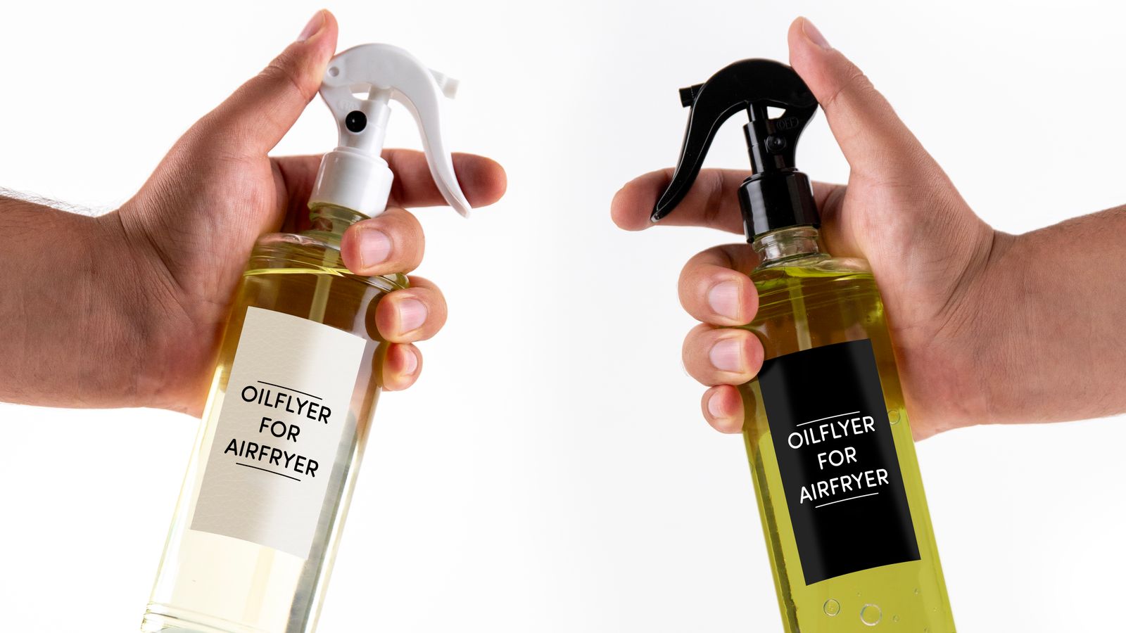 Oil sprayer bottles used for coating food before air frying